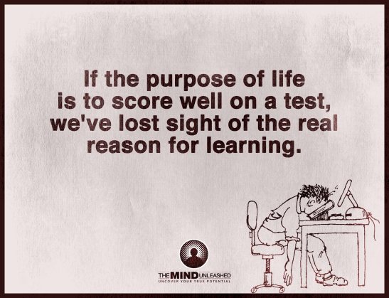 If the purpose for learning is to score well on a test, we've lost sight of the real reason for learning. - Jeannie Fulbright