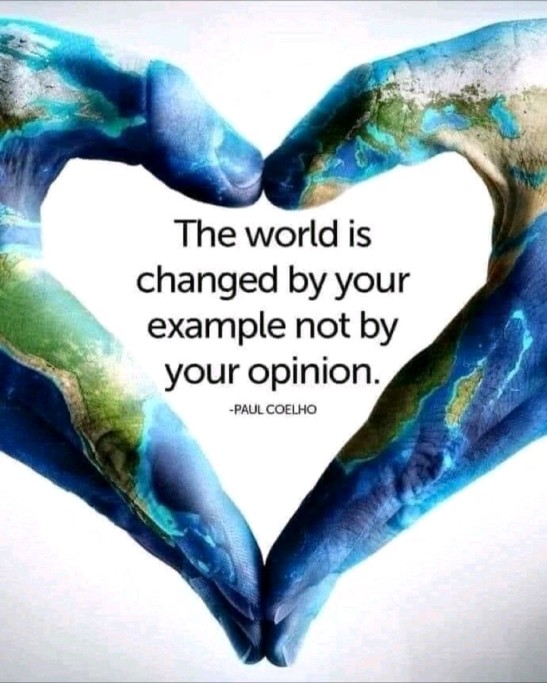 world is changed by your example not by your opinion paul coelho